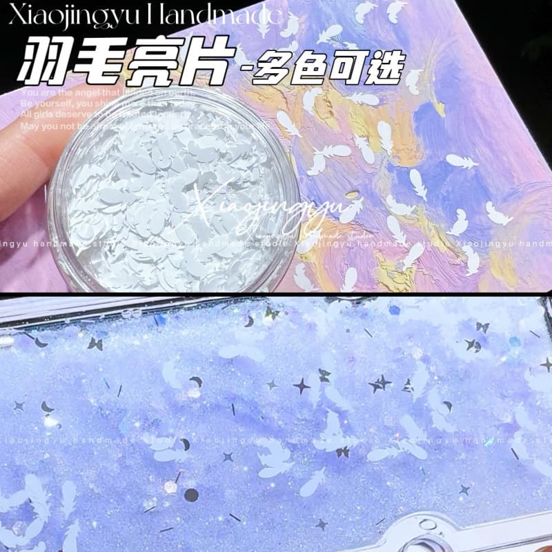 Creative Glitter Material for Small Whale Crafts, Nail Art Decoration Props, and Squeeze Toys for Art Projects