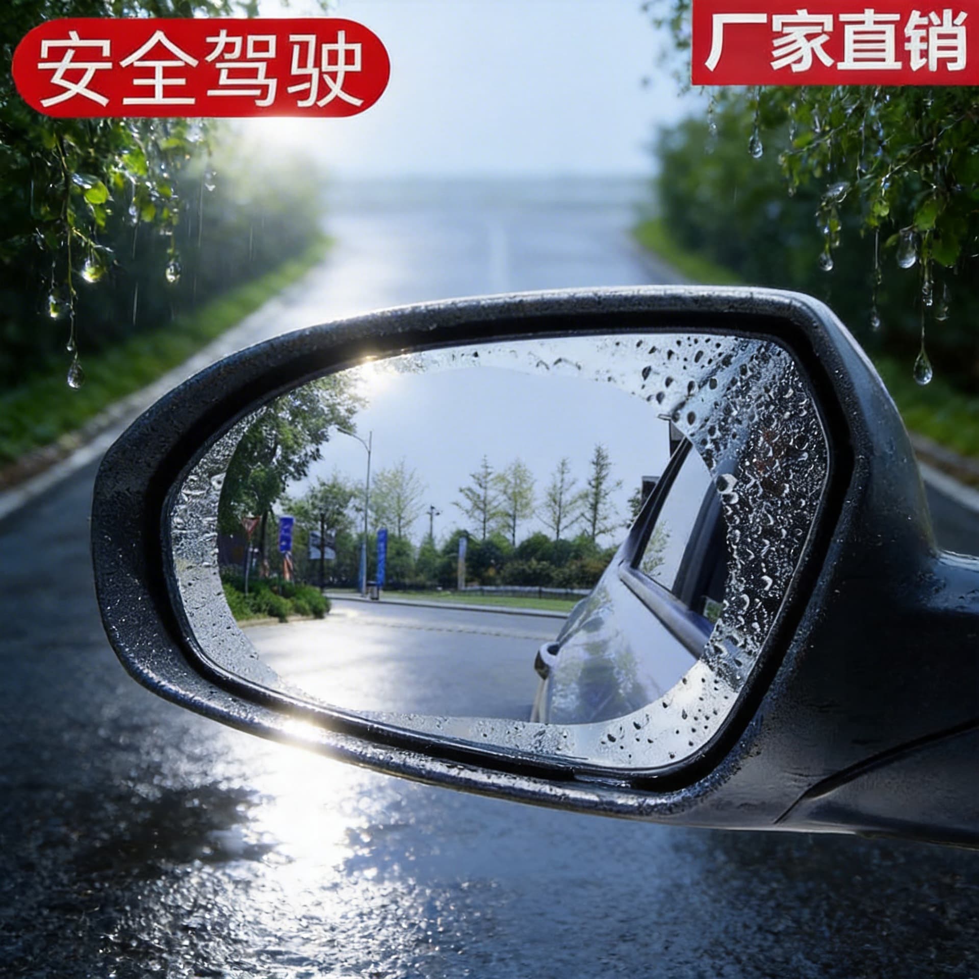Car rearview mirror rainproof film side window water repellent film mirror anti-fog waterproof film affixing mark affixing label customization service
