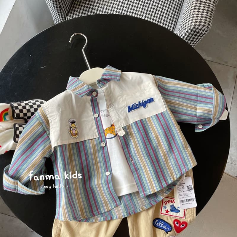 Children's clothing boys' shirts 23 spring and autumn new Korean style children's shirts handsome children's long-sleeved shirts and jackets