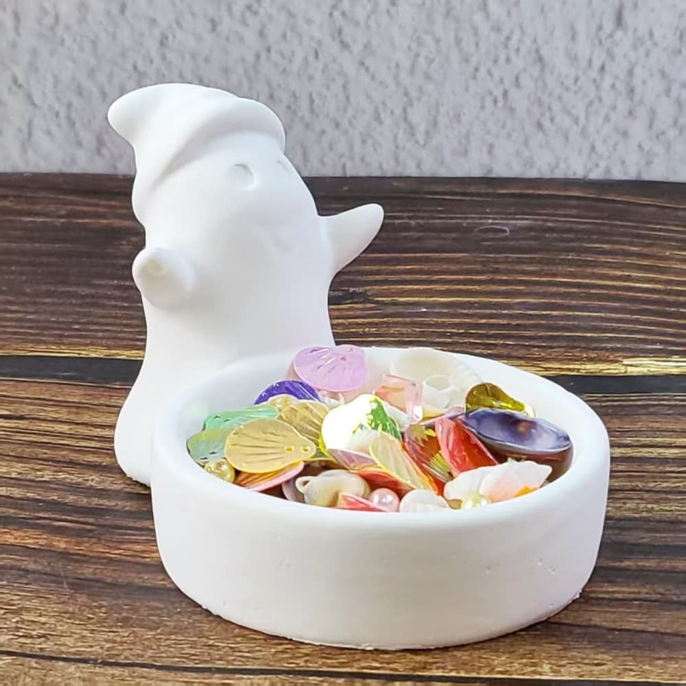 Ghost Candle Holder Ornament Mold Candle Plaster DIY Plaster Ornament Candle Holder Silicone Mold W1054