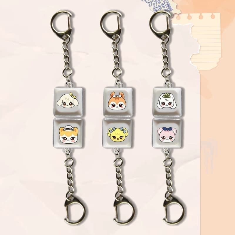 IVE Official Doll Merch Ahn Yujin Kim Gaeul Jang Wonyoung Kim Jiwon LIZ Keyboard Keychain JP027