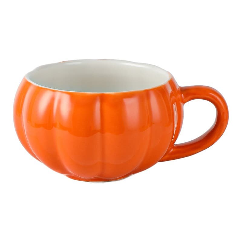 Creative Ceramic Pumpkin Mug Holiday Breakfast Oatmeal Milk Cup with Lid and Spoon Cross-border Christmas Mug