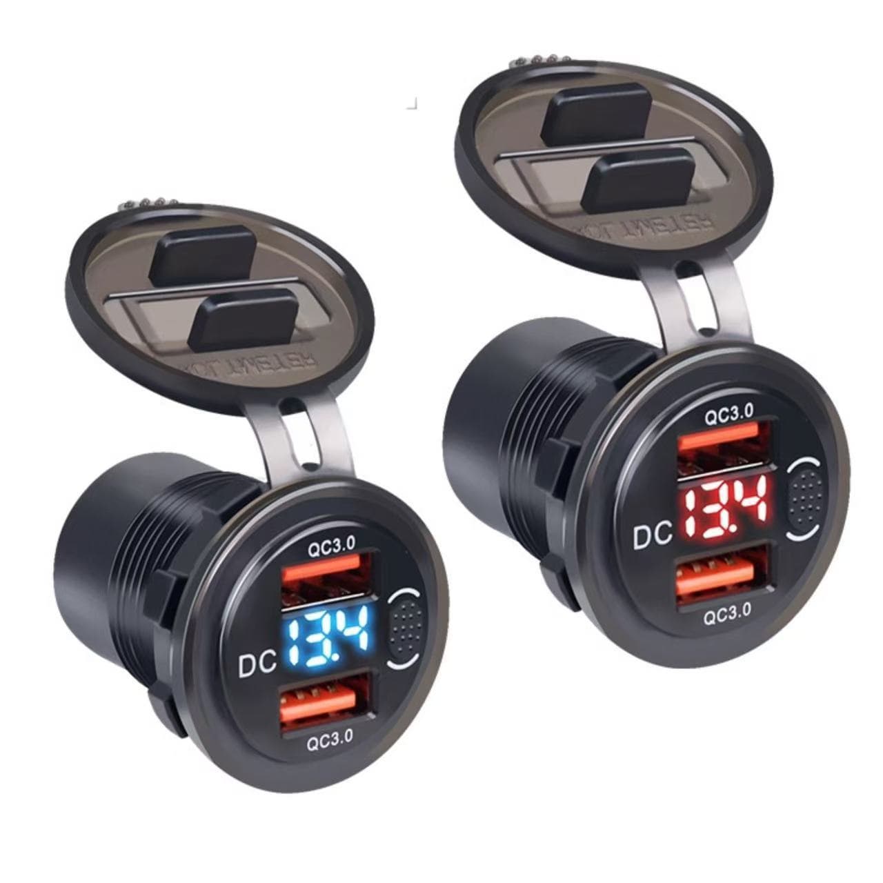 Cross-border Hot-selling Modified USB Car Charger Dual QC3.0 Fast Charging 12-24V Universal Voltage Display