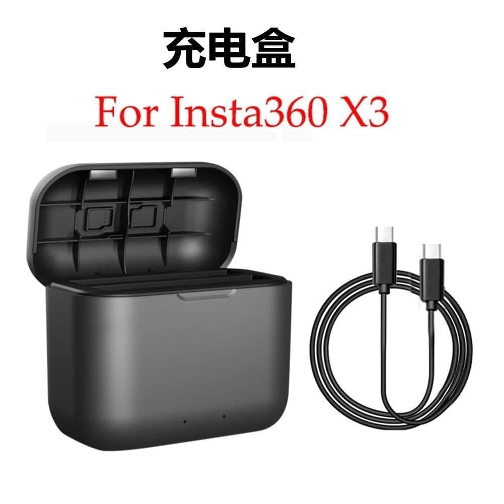 Suitable for Shadowstone Insta360X3 action camera dual charger, charging box, charging compartment, battery