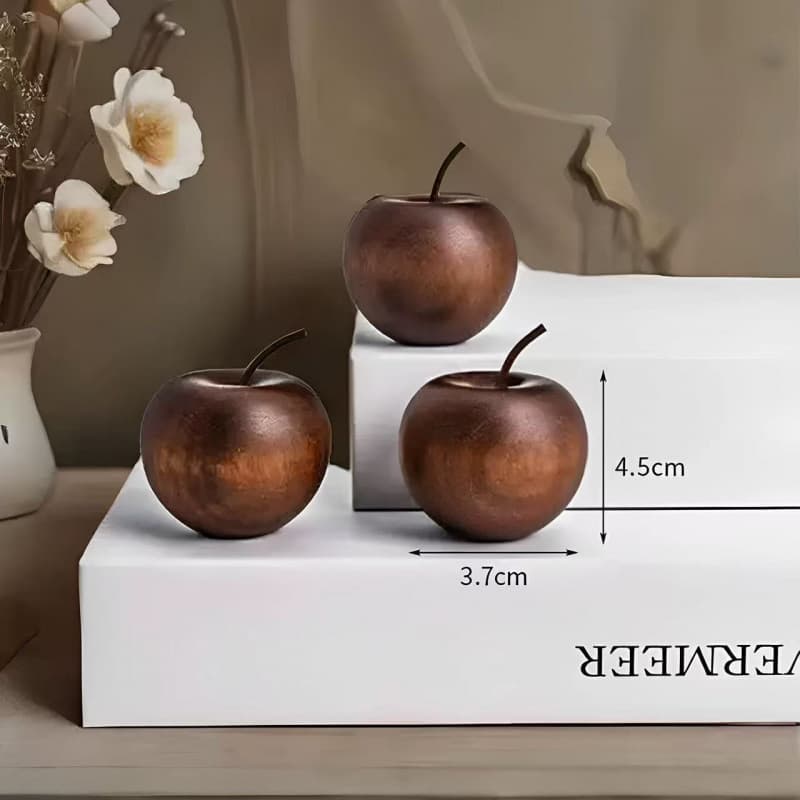 Apple-shaped Aroma Wood Diffuser, Vintage Essential Oil Handcrafted Ornament, Industrial Style Apple Diffuser Wood, In Stock