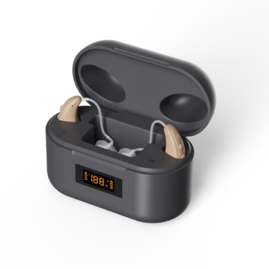 Amazon Elderly Behind-the-Ear Rechargeable BTE Hearing Aid - 16-Channel Digital Sound with Smart Noise Cancelling Invisible Design