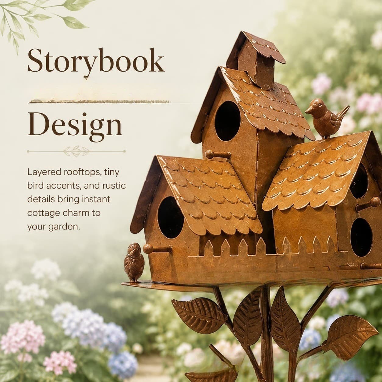 Rustic Outdoor Birdhouse Yard Stake