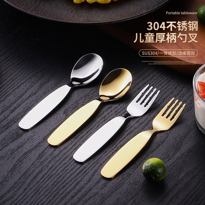 Wholesale 304 Stainless Steel Dessert Spoon for Home Dining, Kids Soup Spoon, Ice Cream Spoon, Rice Spoon, and Children's Fork