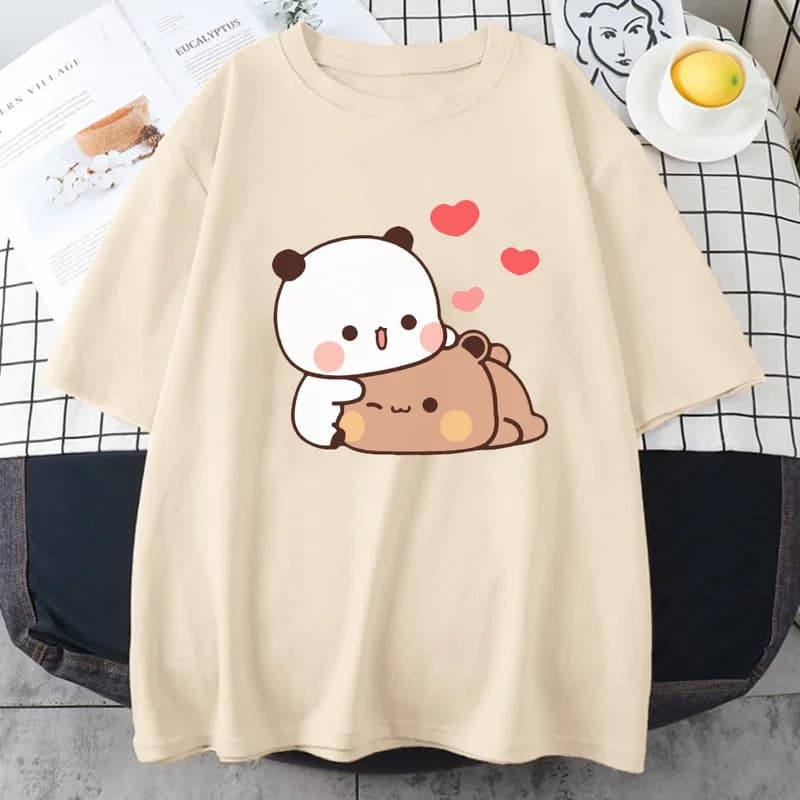【Cross-Border European Size】Cartoon Panda Bear Bubu and Dudu T-Shirt EU Size