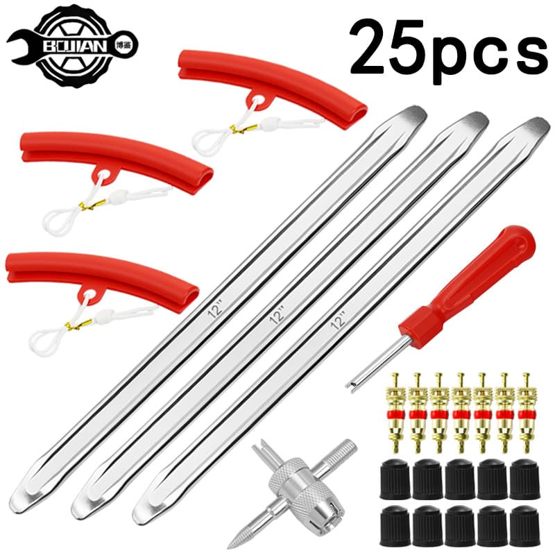 Tire Removal Pry Bar Tool Kit, Tire Lever, Valve Core Tool Set