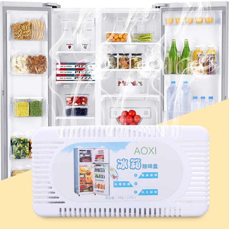 Refrigerator Deodorizer Odor Removal Cleaner for Home Use, Fridge Odor Eliminator Tool with Bamboo Charcoal Bag for Freezer