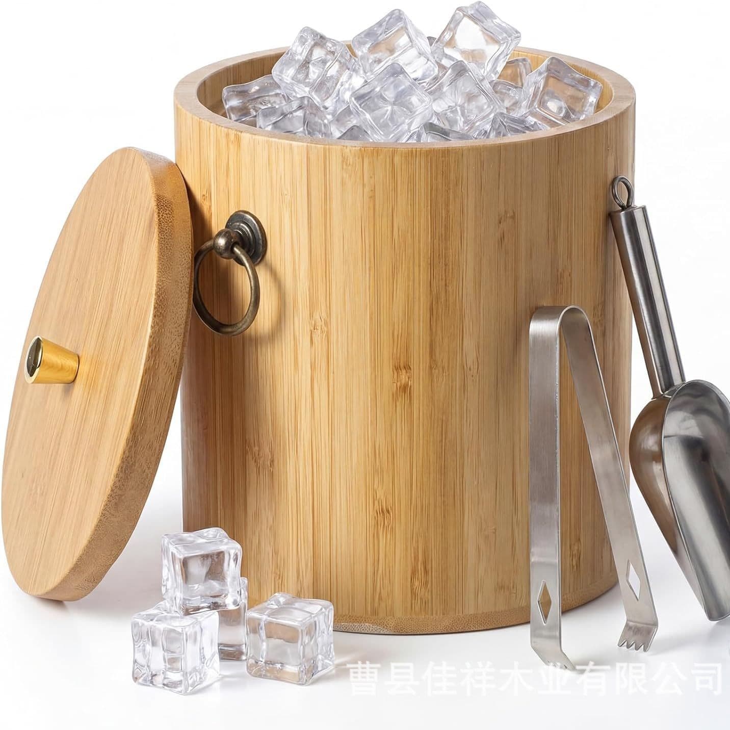 Cross-Border Wooden Ice Bucket Beer Beverage Cooler Outdoor Picnic Party Refrigeration Preservation Bucket Ice Cube Bucket