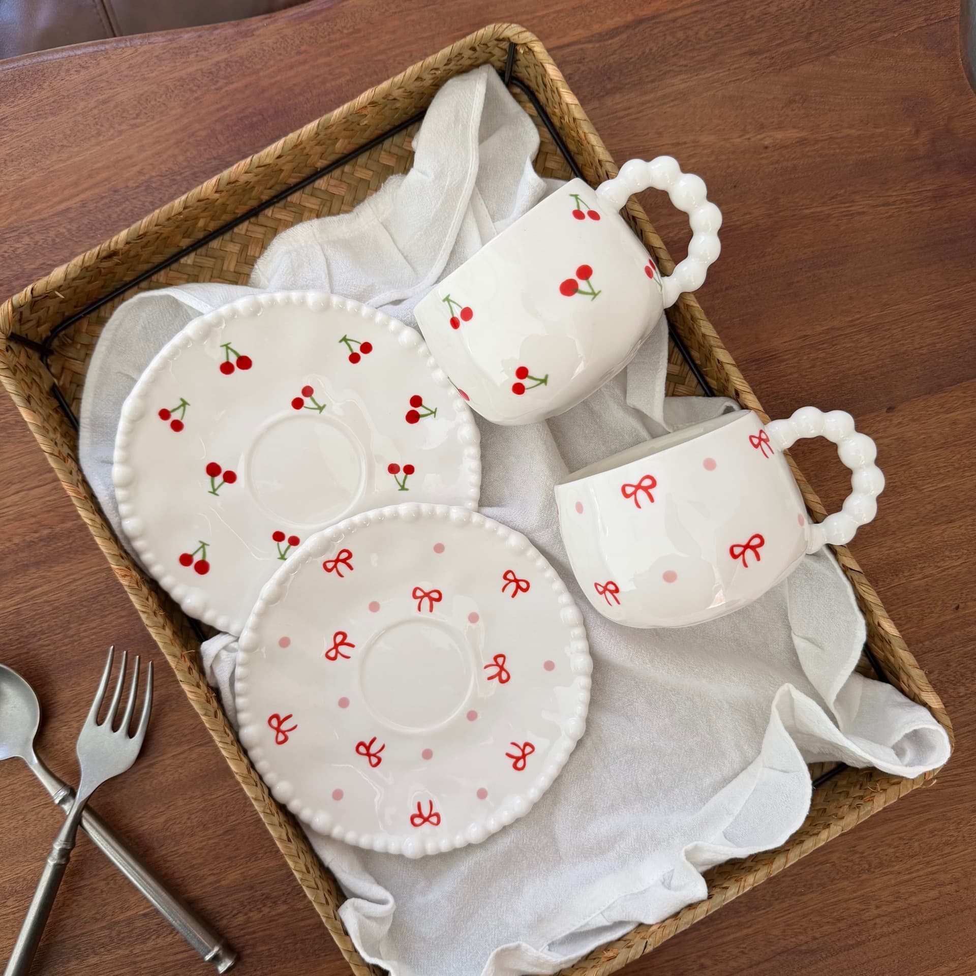 Korean Ins Style Hand-Pinched Pearl Cup and Saucer, Irregular Coffee Ceramic Cup and Saucer, Hand-Painted Cup and Saucer for Afternoon Tea