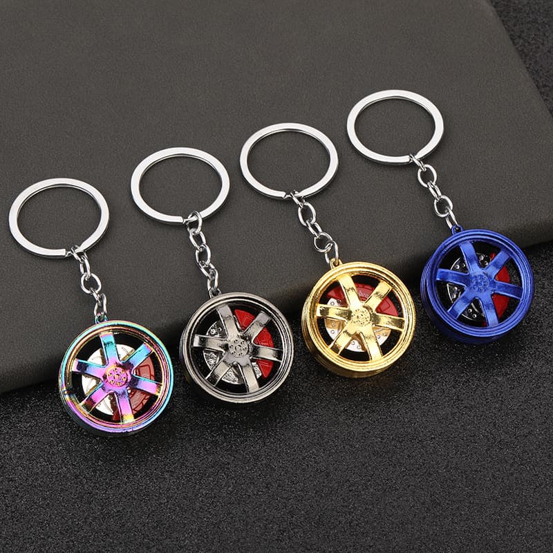 Hot Selling Car Wheel Hub Keychain Metal Car Modified Brake Wheel Hub Keychain New Style