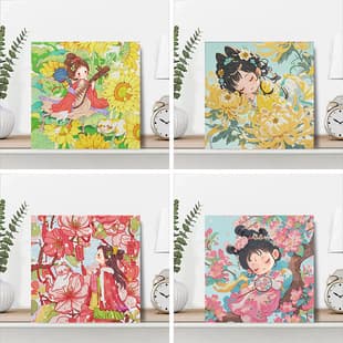 New Flower Girl Diamond Painting Cartoon DIY Rhinestone Decorative Painting Handmade Diamond Painting Wholesale