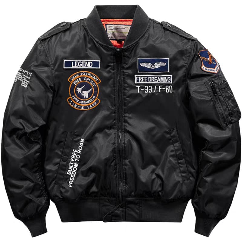 Heavy industry ma1 bomber jacket embroidered baseball uniform boys autumn and winter loose American flight suit overalls jacket