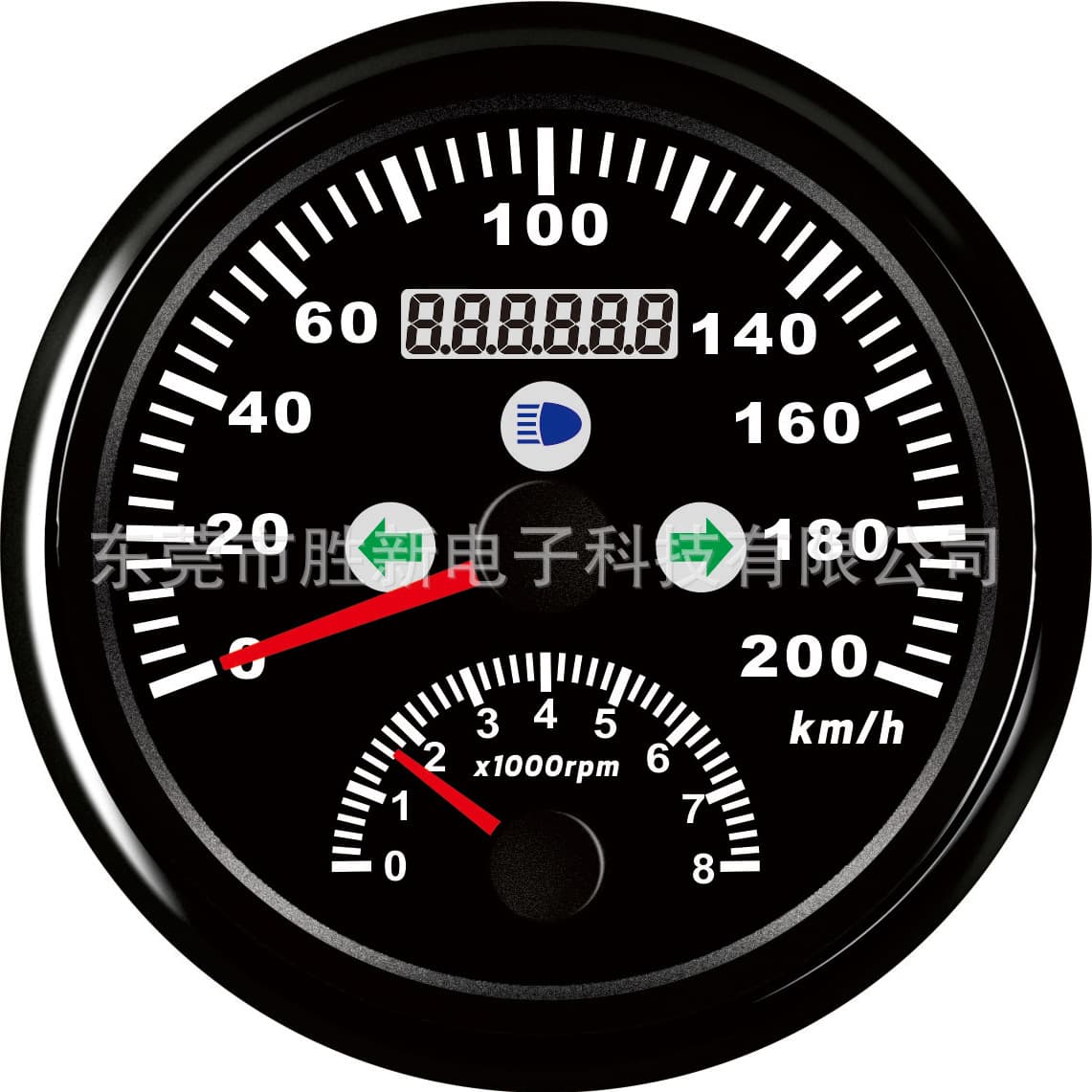Cross-Border Hot-Selling GPS Speedometer 200km+ Tachometer 800RPM Combination Instrument