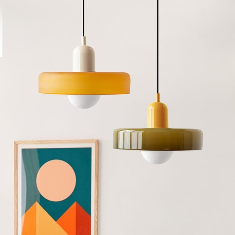 Nordic Minimalist Restaurant Pendant Light, Minimalist Bedroom Bar Table Dining Room Creative Cream-Style Glass Pendant Light