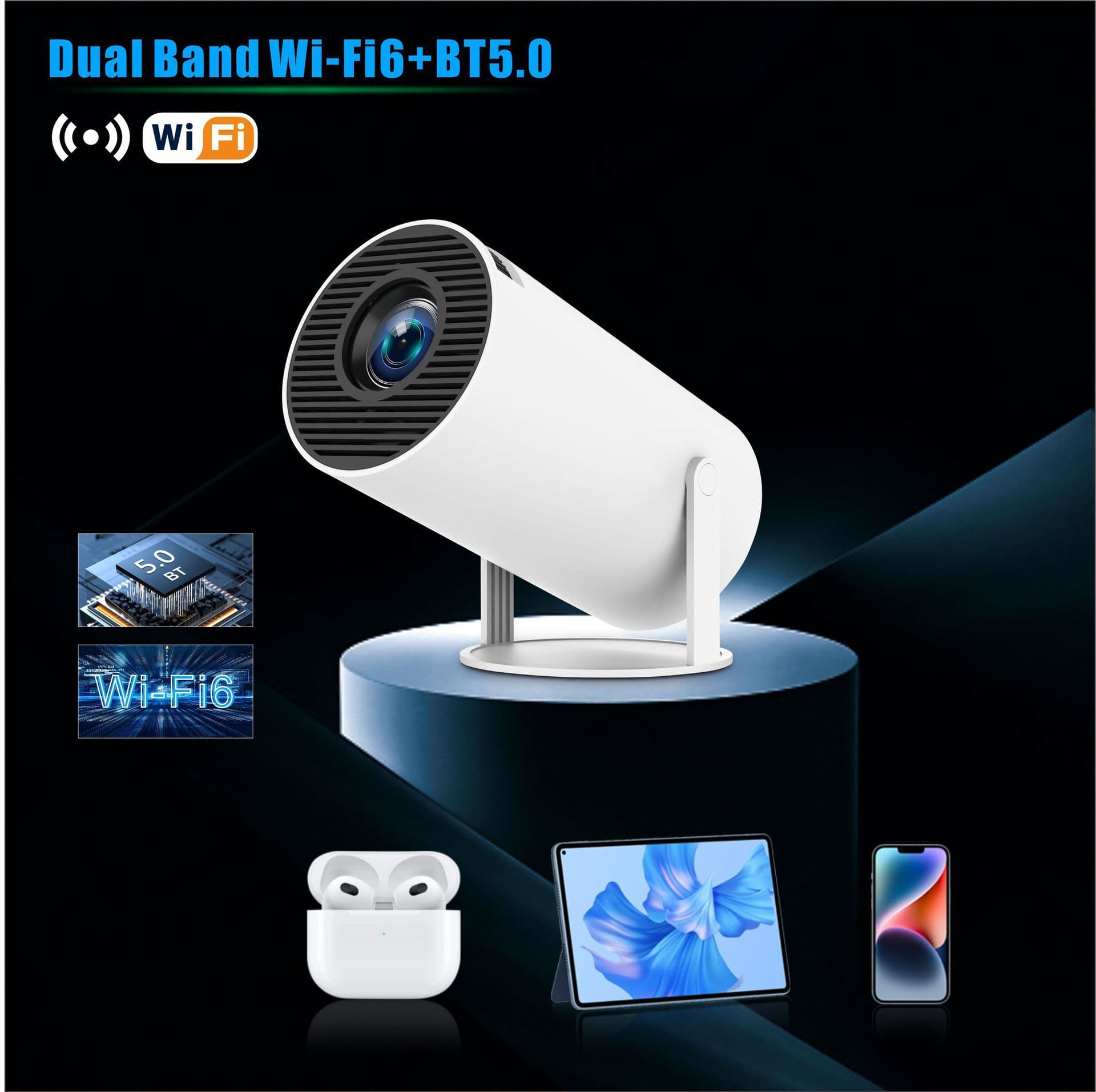 Overseas version small projector HY300 mini mobile phone projector mobile phone projector same screen version wired screen projection