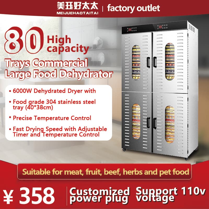 Food Dehydrator for Jerky, Meat, Beef, Vegetables, Fruits, 110/220V