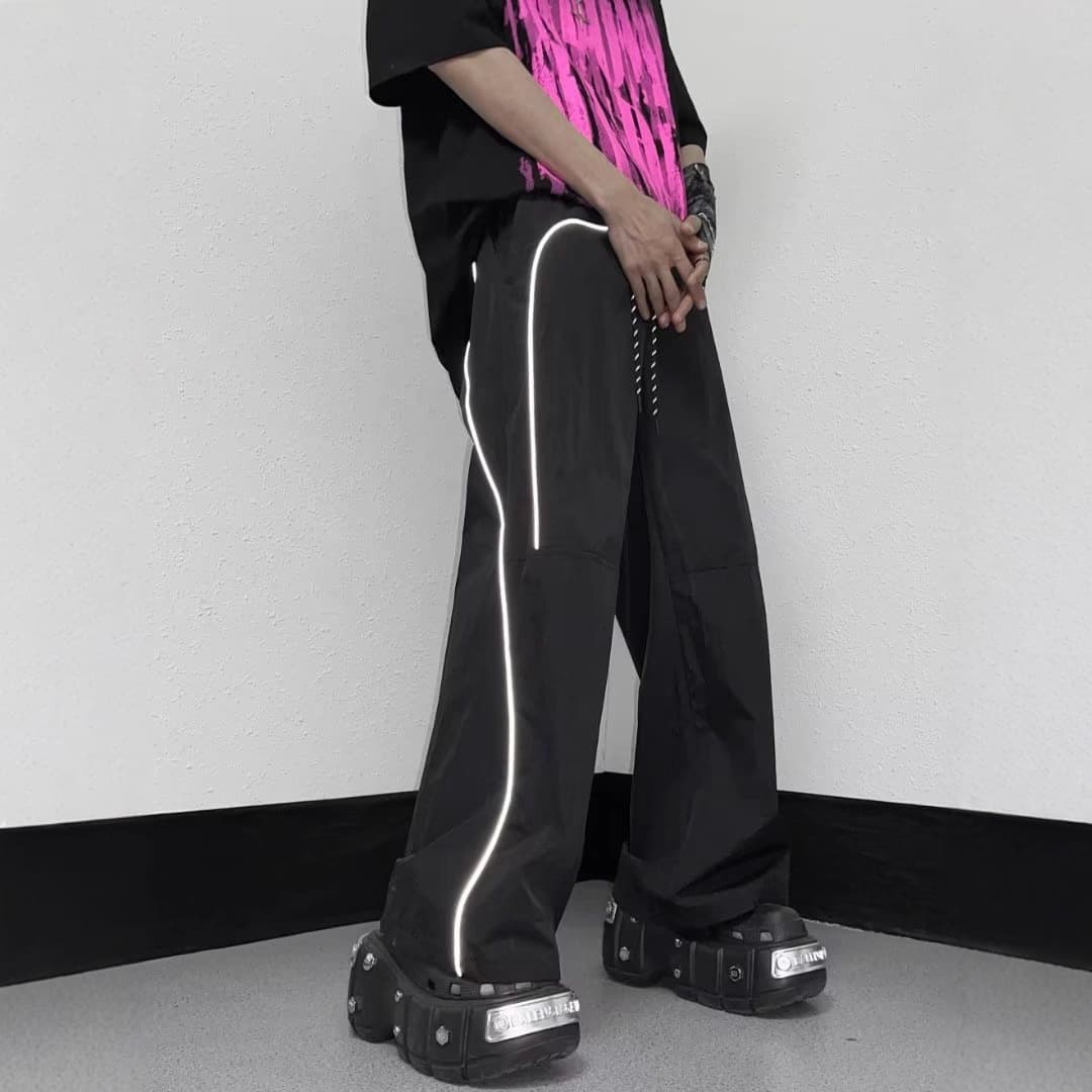 Designer Sweatpants Ins High Street Striped Casual Pants Men Spring Autumn Versatile Streetwear Loose Straight Leg Joggers