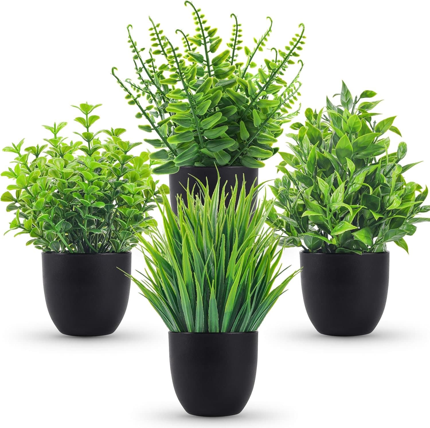 Cross-Border Hot Selling Artificial Plant Fake Plant Greenery Indoor and Outdoor Decoration Plastic Potted Eucalyptus Small Potted Plant