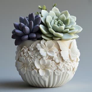 3D Flower Butterfly Silicone Mold for Aromatherapy Plaster Flower Pot Decoration Ornament Mold