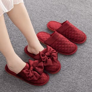 Wedding Slippers Premium Couple Bridal Groom Bride Wedding Dowry Festive Red Shoes Pair Luxury