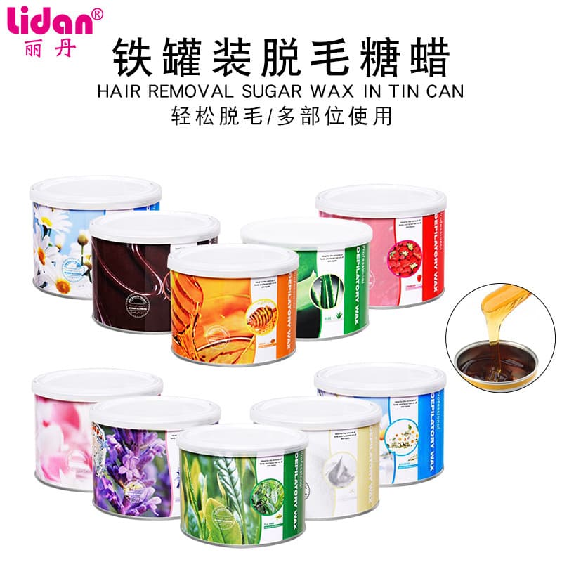 400g can of hair removal wax water-soluble hair removal beeswax 9 flavors optional soft iron can hair removal honey wax soft wax