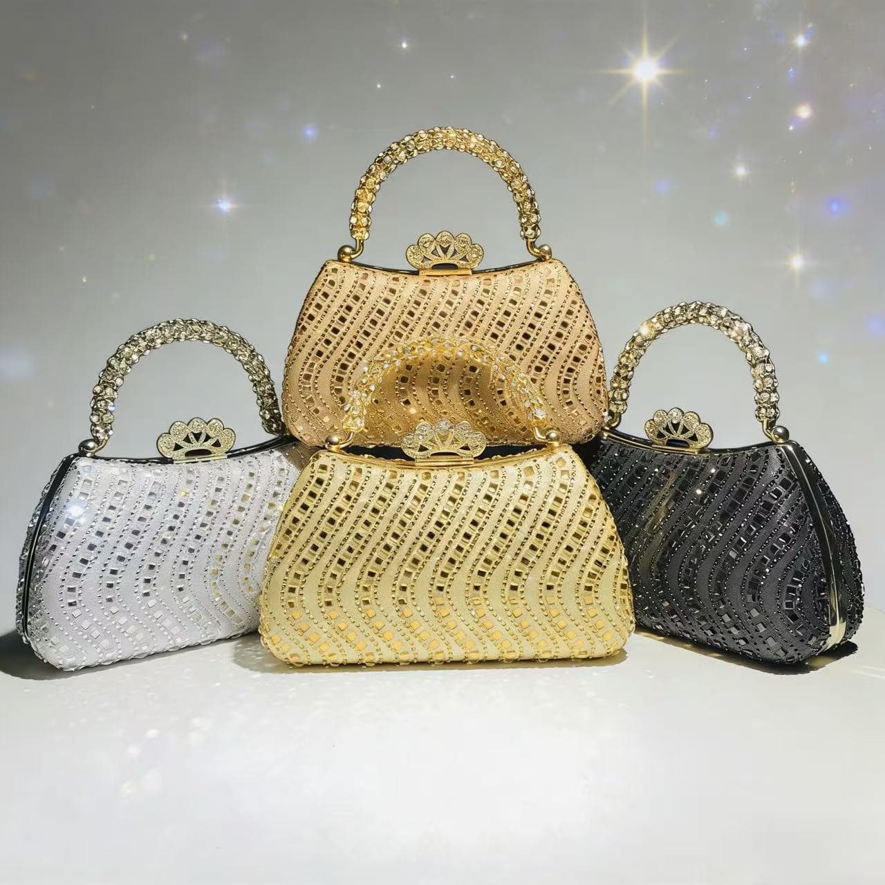 European and American Fashion Personalized Handbag Rhinestone Evening Bag Formal Dress Bag Elegant Socialite Diamond-Studded Bag Exquisite Women's Bag