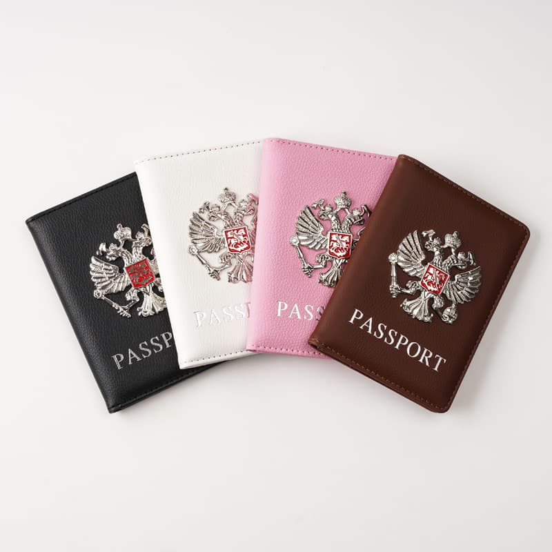 Cross-border PU Russian hardware badge complex multi-functional passport protective cover ticket holder multi-card slot card holder manufacturer