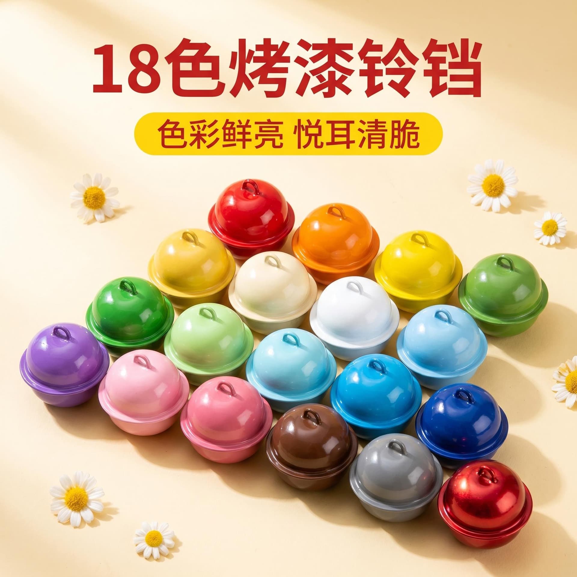 22mm diy handmade pet keychain bracelet anklet pendant jewelry accessories material color painted bell