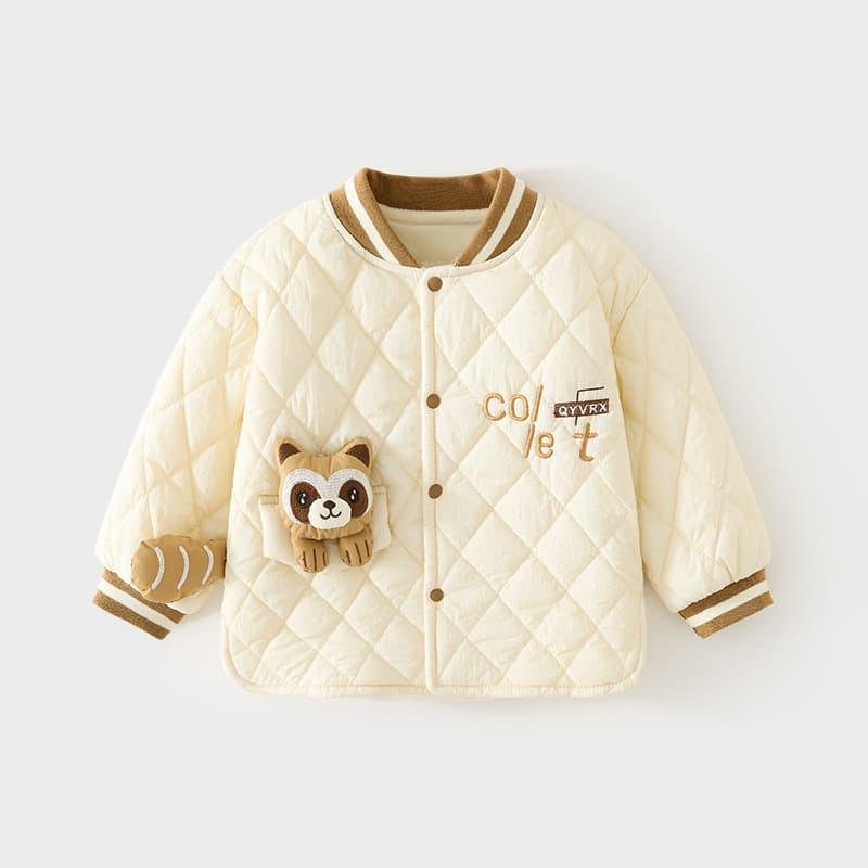 Thick, padded cotton-padded jacket for babies, boys and girls, warm baseball jacket, 120g, autumn and winter coat for infants and children.