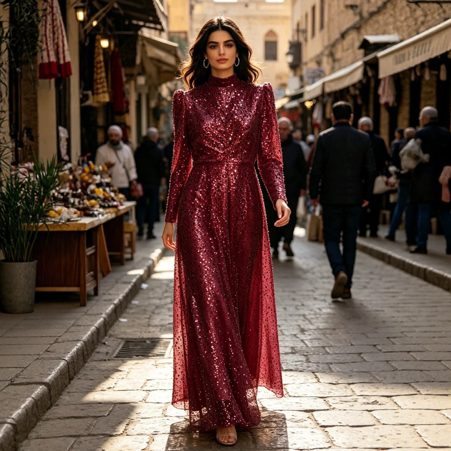 Cross-border foreign trade factory direct sales Amazon Turkey Pakistani elegant women's long-sleeved dress