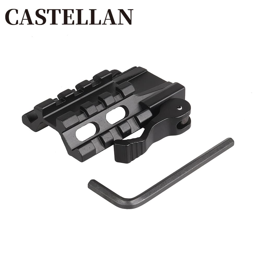 Quick release three-rail 45-degree inclined rail leather rail hollow bracket CNC aluminum alloy adapter 20mm guide rail