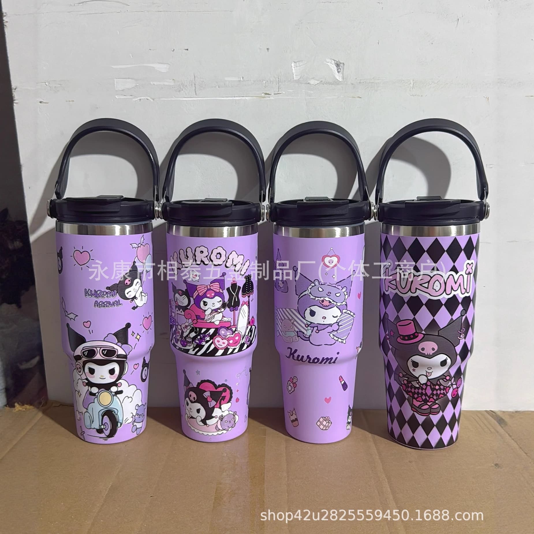 Cross-Border Popular Sanrio Cartoon Portable Handle Ice Cup 30 Car Cup Double Drink Stainless Steel Thermos Cup