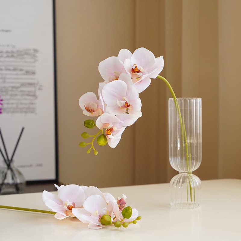 High-End Moisturizing Single Stem 5-Head Butterfly Orchid Artificial Flowers Home Decor Wedding Scene Simulation Flowers