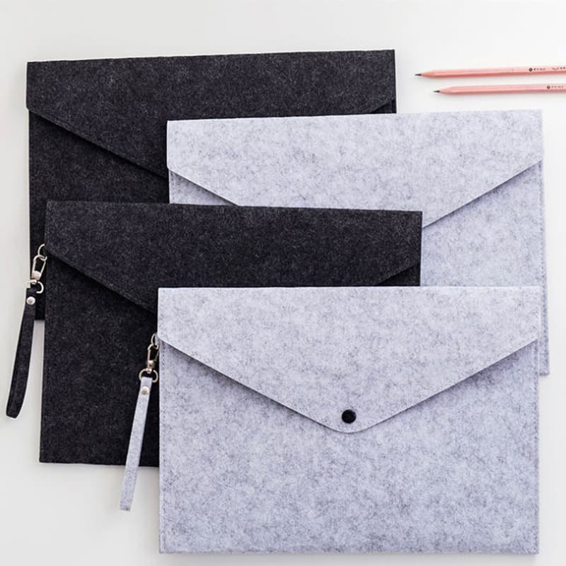 Felt computer bag, A4 felt document bag, felt pouch, felt file bag, customization available.