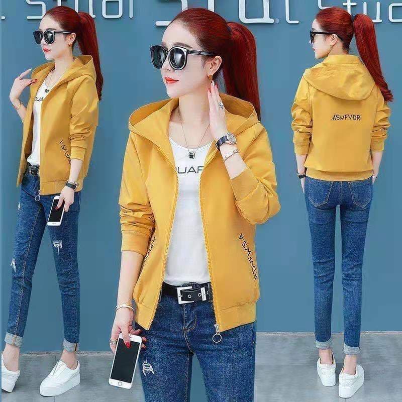 2021 Autumn/Winter New Korean Style Loose Versatile Zipper Print Long-Sleeve Jacket for Women Cardigan Short Jacket Baseball Jacket