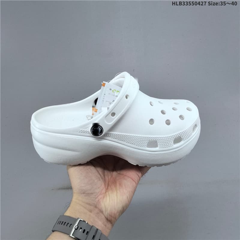 Putian Shoes Crocs Cloud Puff Celebrity Style Non-Slip Women's Beach Clogs Thick-Soled Sandals