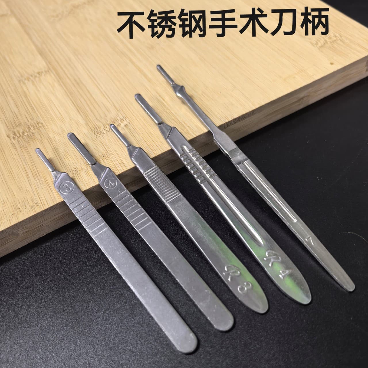 Stainless Steel Scalpel Handle No. 3 and 4, Laboratory Dissecting Scalpel Handle, Industrial Engraving Knife, Veterinary Thickened Handle and Stand