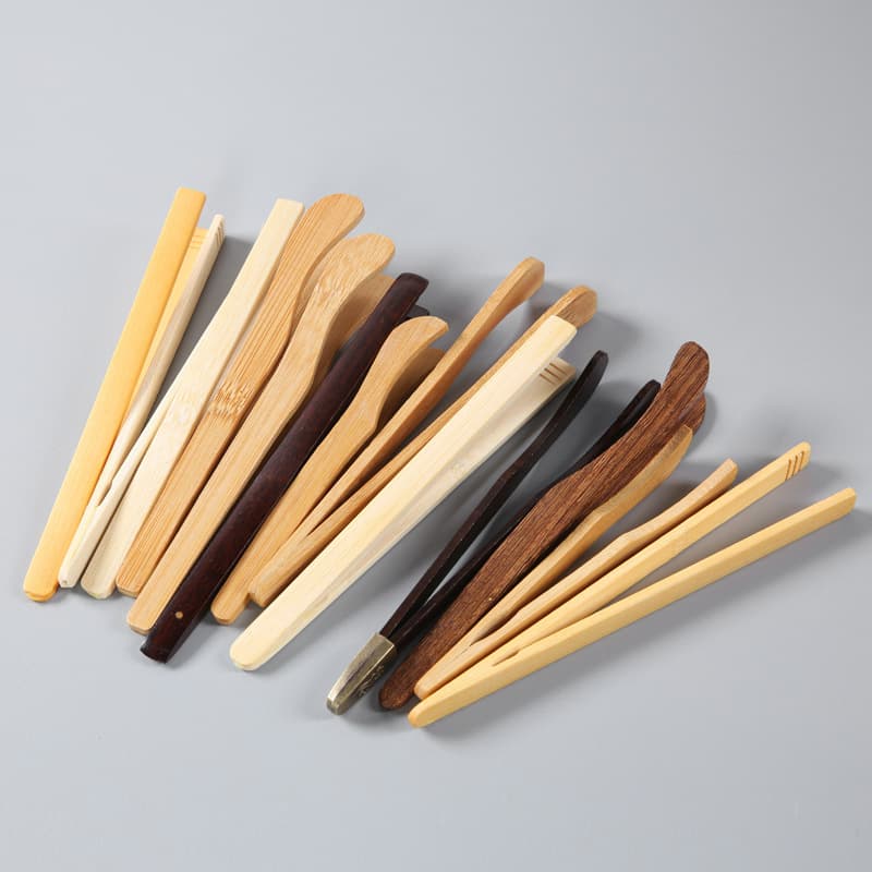 Bamboo/Wood Tea Tongs, Ebony Tea Leaf Tongs, Chicken Wing Wood Cup Tongs, Tweezers, Straight/Curved Tongs, Logo Engraving Accessories