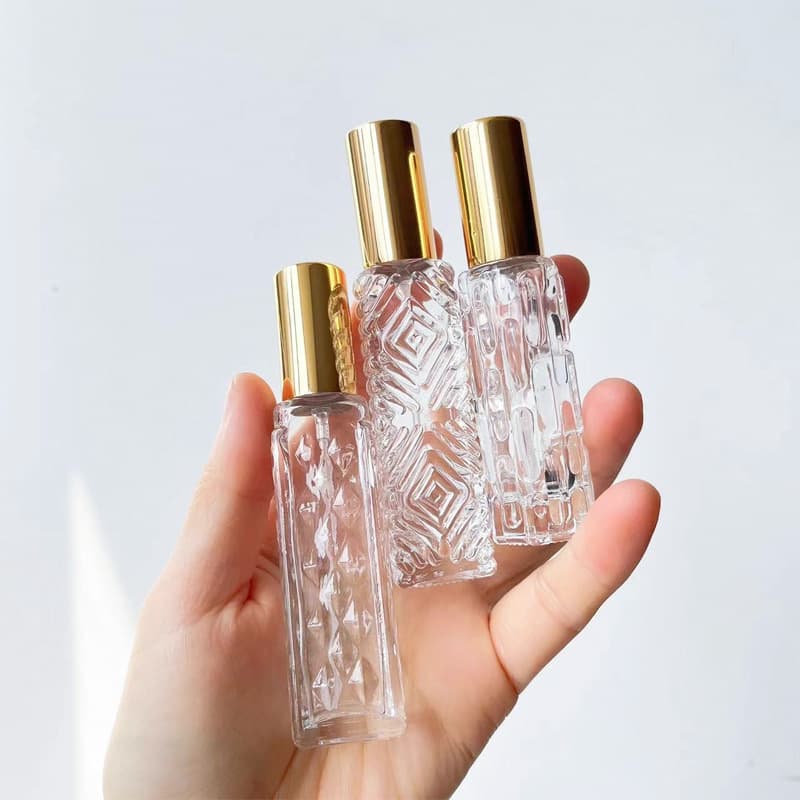 Perfume Refillable Bottle Sample Replacement Bottle Glass Press Spray Bottle Empty Bottle Travel Portable 10ml Dispenser