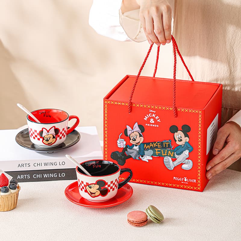 DISNEY Disney Mickey and Minnie Sweet Symphony coffee cup and saucer set of 4