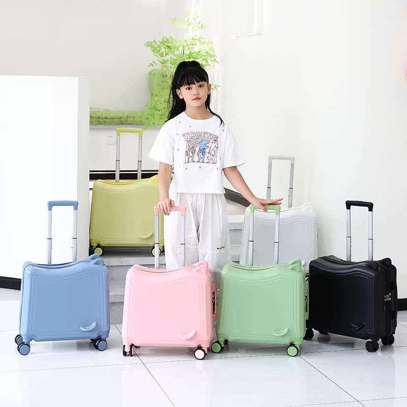 Ride-On Children's Suitcase 20-inch Carry-on with 360-Degree Wheels and Password Lock for Boys and Girls