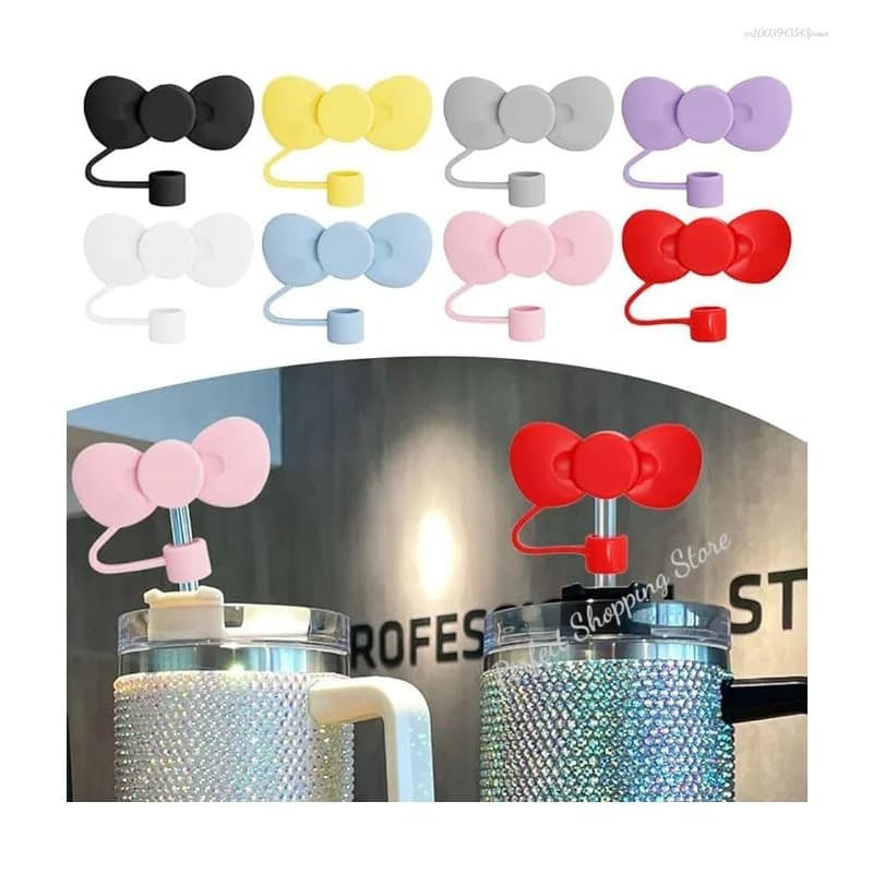 Amazon New Bow-shaped Silicone Straw Cap 10mm for Ice Dominator Cups, Food-grade Straw Dust Cover