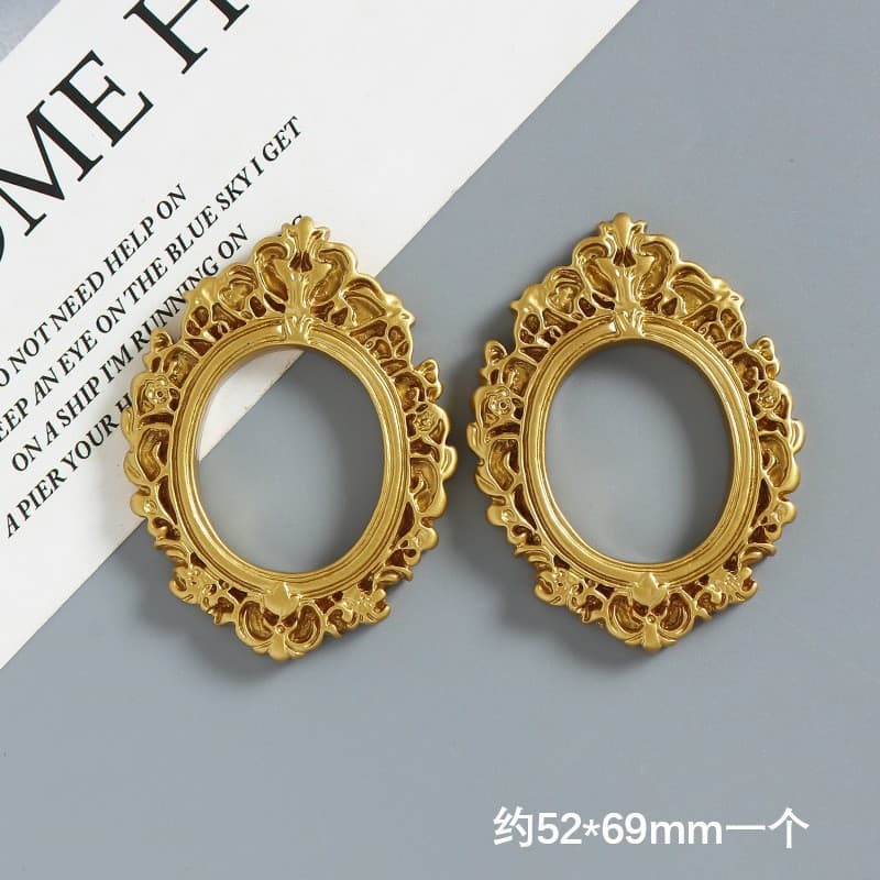 Simulation Retro Baroque Photo Frame DIY Cream Glue Resin Accessories Phone Case Fridge Magnet Ornaments Wholesale Cross-border