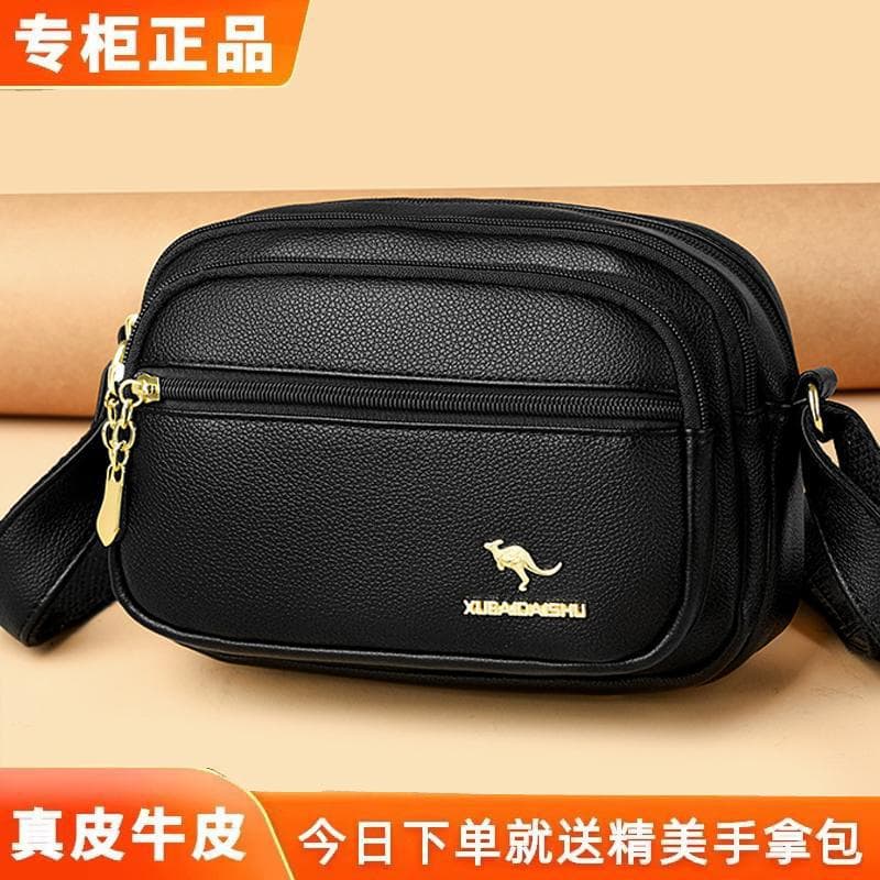 Brand Mom Bag Middle-Aged and Elderly Women's Bag 2024 New Versatile Mother-in-Law Soft Leather Bag Single-Shoulder Crossbody Small Bag