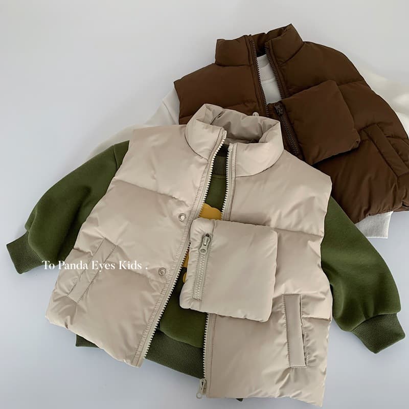 Japanese style children's down vest for boys, white duck down jacket, beige vest, baby top, suitable for autumn and winter wear.