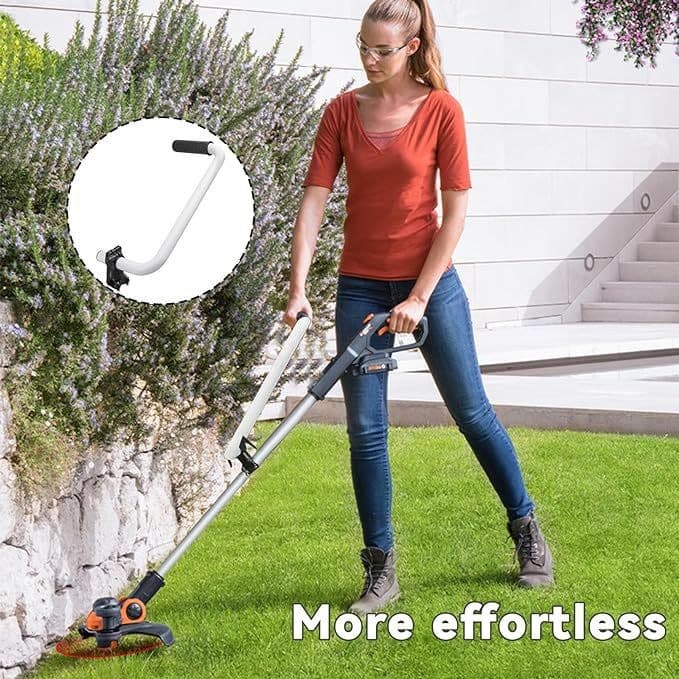 Garden Lawn Mower Auxiliary Handle Tool Stainless Steel Trimmer Handle Multifunctional Effort-Saving Handle Garden Tool
